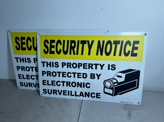 "SECURITY NOTICE" METAL SIGNS