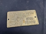 VINTAGE BRASS PLAQUE / SIGN - 