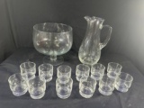 PCS - PRINCESS HOUSE INC PUNCH BOWL, PITCHER & 12 STACKING GLASSES