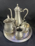 PCS - PEWTER TEA POT, PITCHER, CREAMER, ETC (INTERNATIONAL PEWTER, REED & B
