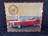 CADILLAC CONVERTIBLE WALL CLOCK - WOOD