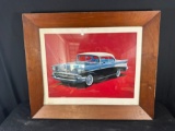1957 CHEVROLET BEL-AIR PRINT - WOOD FRAME