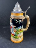 WESTERN GERMANY BEER STEIN - PEWTER LID