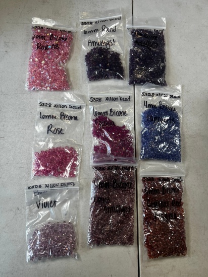 BAGS ASSORTED CRYSTALS - VIOLET, ROSE, AMOTHYST, ETC