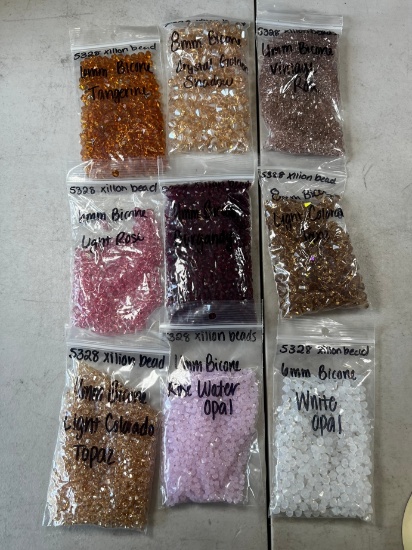 BAGS ASSORTED CRYSTALS - OPAL, TANGORINI, LIGHT COLORADO, ETC
