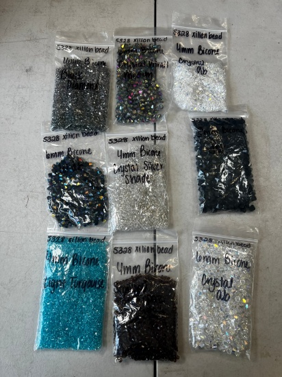 BAGS ASSORTED CRYSTALS - AB, TURQUISE, ETC