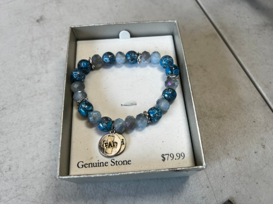 GENUINE STONE "FAITH" BRACLET