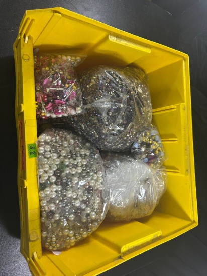 LOT - ASSORTED BEADS, FINDINGS, ETC