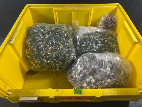 LOT - ASSORTED BEADS, FINDINGS, ETC