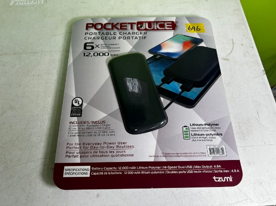 POCKET JUICE PORTABLE CHARGER - 12,000mAh