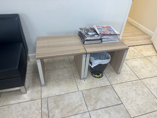 END TABLES - MODERN - BROWN / WOOD TOP