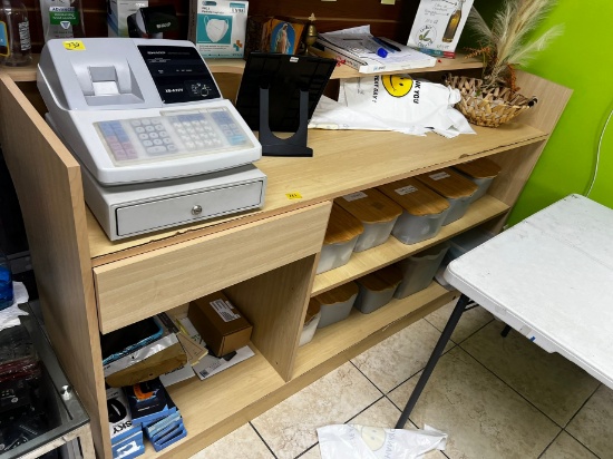 BLONDE WOOD SERVICE COUNTER - 72x24x43