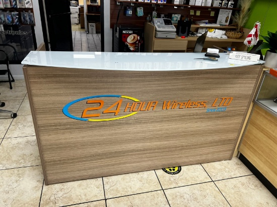 RECEPTION / SERVICE COUNTER - GLASS TOP WITH DRAWERS