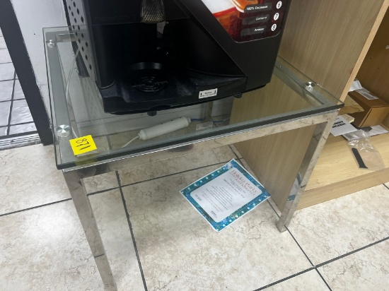 GLASS TOP END TABLE