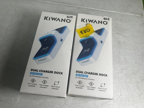 KIWANO DUAL CHARGER DOCK (FOR PS5 WIRELESS CONTROLLER) WITH BLUELIGHT