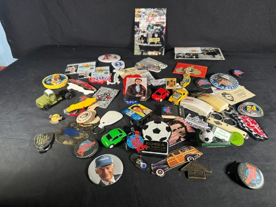 KEYCHAINS,PINS,COLLECTIBLE CARS, PLANET HOLLYWOOD