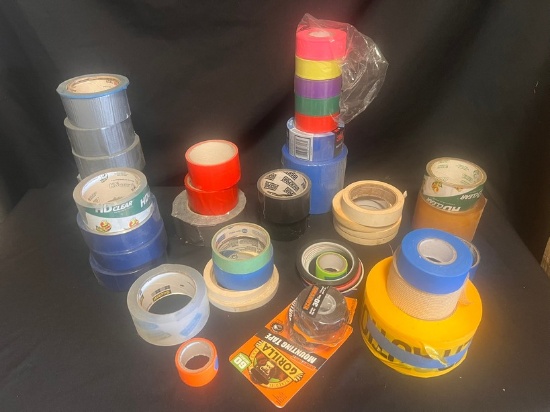 LOT ASSORTED TAPE - DUCK TAPE, GORILLA TAPE, ETC