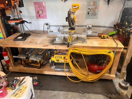 WOOD WORK BENCH (ON CASTERS) - 8' LONG - WOOD