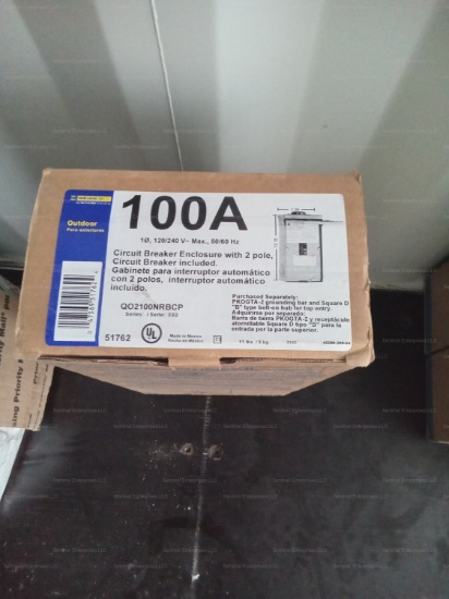 QO 100amp Circuit Breaker Enclosure W Circuit Breaker