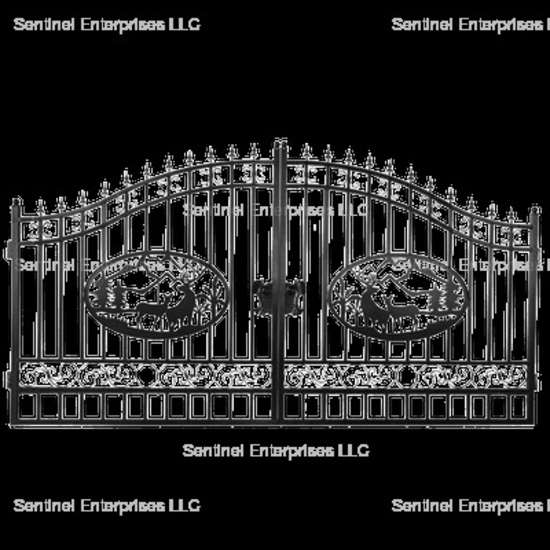 14ft Dual Swing Iron Gate (Deer)