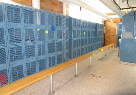Locker Section #155 To #192, 10 ½ Foot Bench, 11 Foot Bench