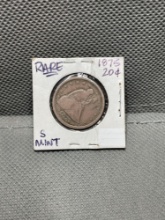 Rare 1875-s Silver 20 cent