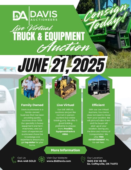 6/21 Live Virtual Online Truck & Equip Auction