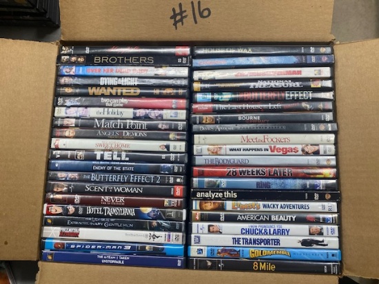 Assorted DVD's - Approximately 40 Per Box