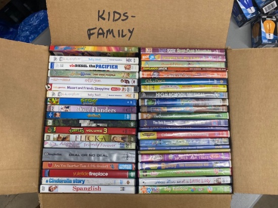 Assorted Family Movie DVD's - Approximately 40 Per Box