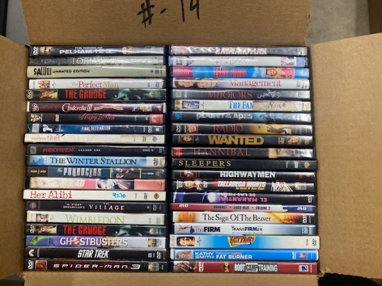 Assorted DVD's - Approximately 40 Per Box