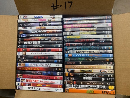 Assorted DVD's - Approximately 40 Per Box