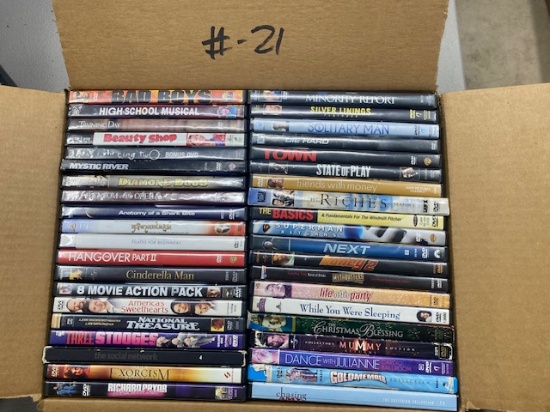 Assorted DVD's - Approximately 40 Per Box