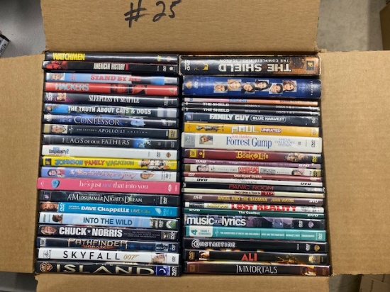 Assorted DVD's - Approximately 40 Per Box