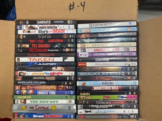 Assorted DVD's - Approximately 40 Per Box