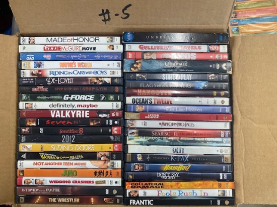 Assorted DVD's - Approximately 40 Per Box
