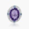 14K WHITE GOLD 5CT SAPPHIRE 2.00CT DIAMOND RING