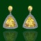 14K WHITE GOLD 7.00CT CITRINE 2.00CT DIAMOND EARRINGS