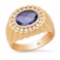 14K YELLOW GOLD 2.00CT SAPPHIRE 0.70CT DIAMOND RING