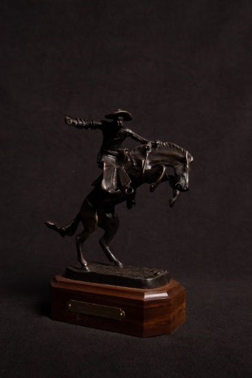 Mini Bronco Buster Bronze Scuplture by Charles Russell