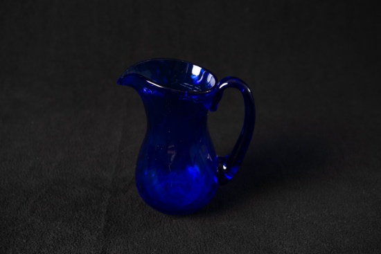 Blue Glass Pitcher