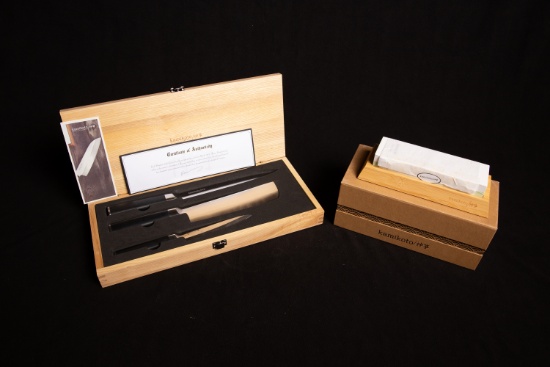 Kamikoto 3 Knife Set with Toishi Sharpening Whetstone