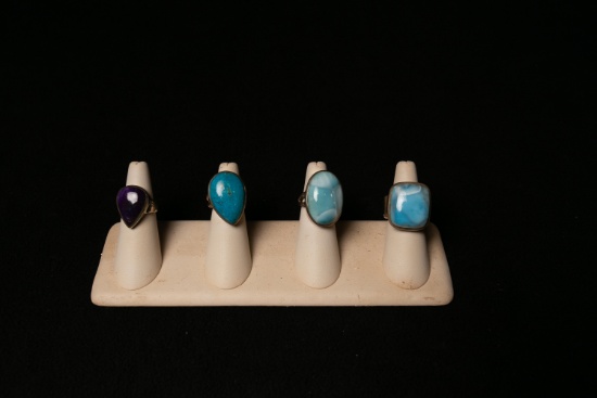 Polished Stone Rings Lot