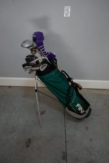 Ping Golf Bag with Stand and Miscellaneous Clubs