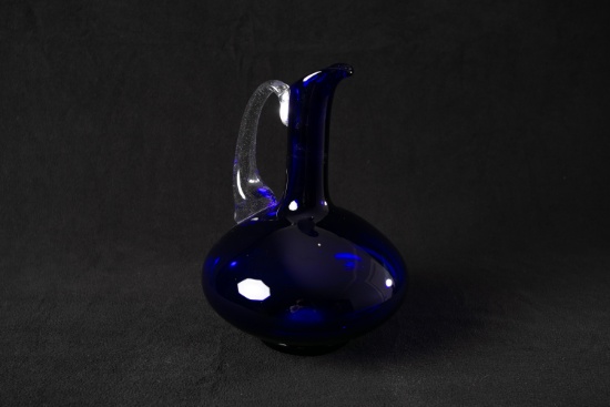 Egg Shaped Blue Blown Glass Figurine