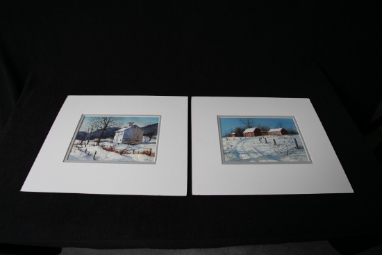 Double Matted Scott Hartley Water Colors