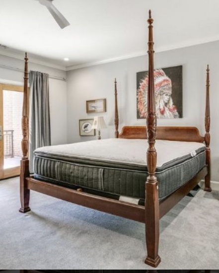 Federal Style Rice-Carved Four Poster King Size Bed