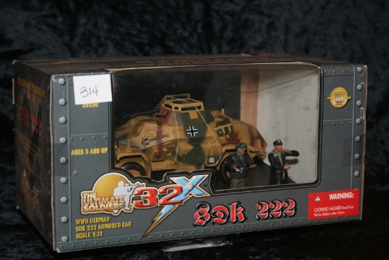 WWII German SDK 222 Armored Car Model with Figurines in Box