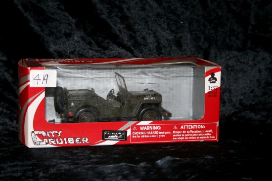 Die Cast Army Jeep by City Cruiser