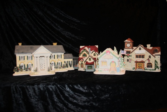4 Piece Christmas Village Set