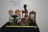 Decorative Figurines and Clock